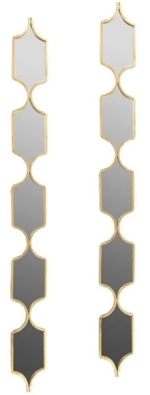 Casa Padrino set di specchi in metallo design oro 148 cm - Set di 2 Specchi da Parete di Lusso Bestpreis