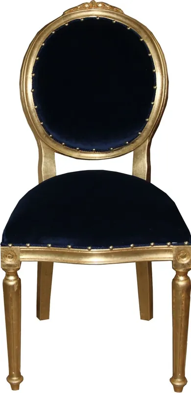 Sedia da pranzo di lusso a medaglione barocco Casa Padrino senza braccioli in blu reale - Edizione Limitata Mega-Angebot
