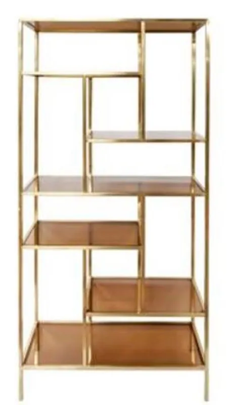 Casa Padrino cabinet mensola di lusso per mobile oro / marrone 80 x 35 x H. 180 cm - Cabinet Soggiorno - Cabinet per Libri Sichere Zahlung