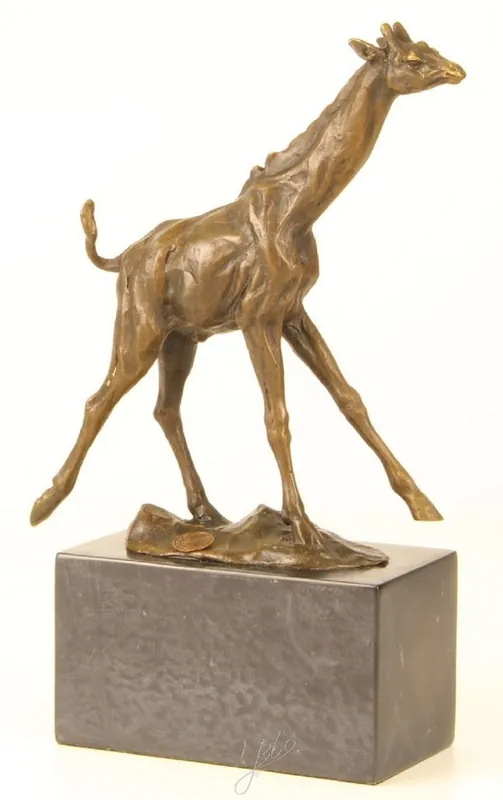Casa Padrino scultura in bronzo di lusso giraffa bronzo / oro / grigio 18 x 7,4 x H. 25,9 cm - Figura in Bronzo Meistverkauft