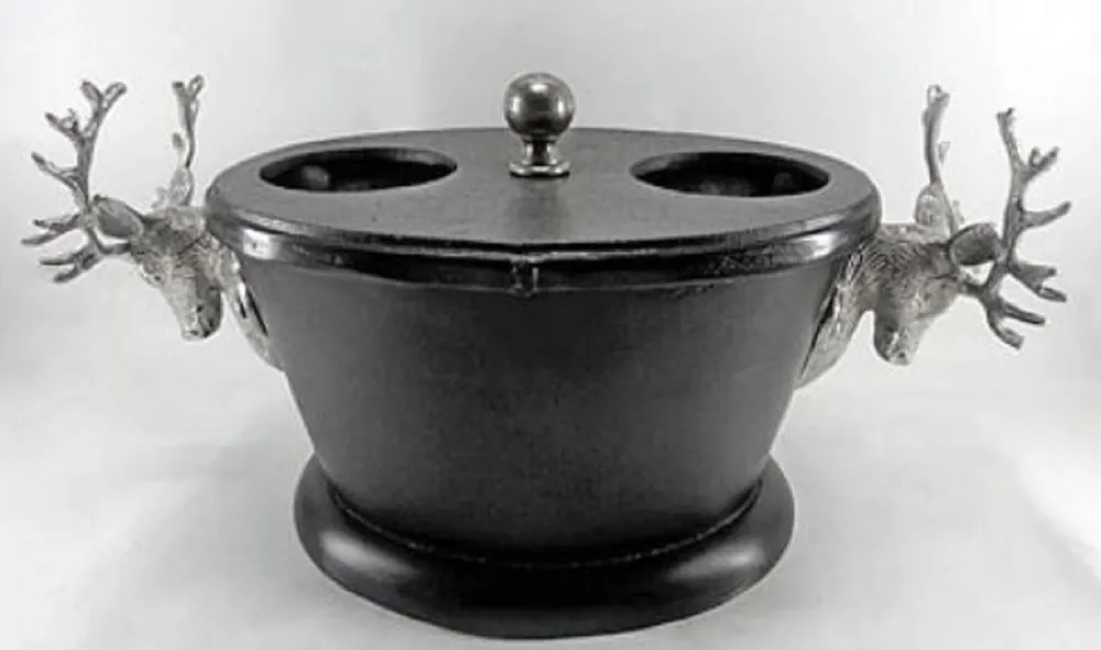 Billig Casa Padrino raffreddatore di vino in alluminio di lusso nero / argento 35 x 25 x H. 20 cm - Accessori di Lusso