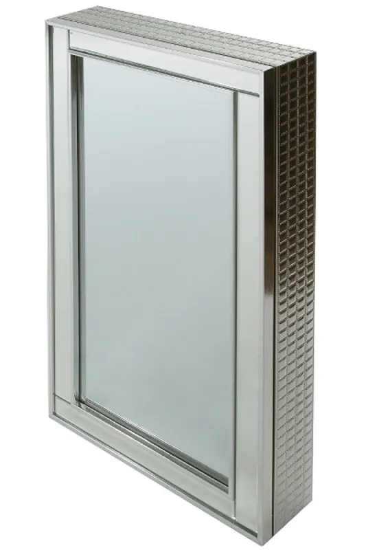 Casa Padrino armadietto dei gioielli di lusso argento 40 x 9 x H. 80 cm - Armadietto dei Gioielli con Specchio con Ante Scorrevoli a Specchio Bestseller