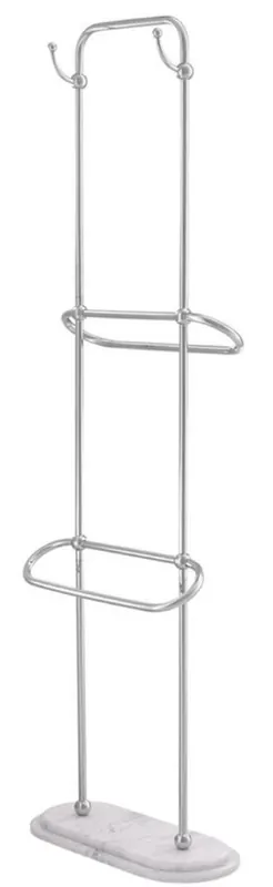 Sonderangebot Casa Padrino Porta Asciugamani di Lusso Argento / Bianco 50 x 22 x H. 159 cm - Accessori Bagno di Lusso