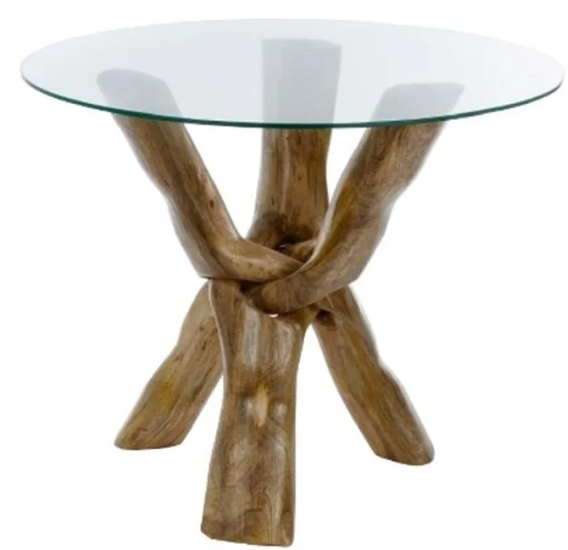 Meistverkauft Casa Padrino tavolo in vetro di lusso marrone Ø 90 x H. 73 cm - Tavolo Rotondo Treppiede