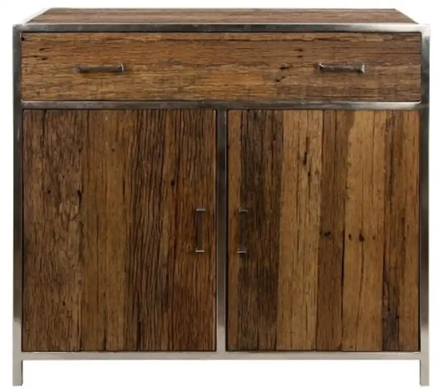 Casa Padrino credenza di lusso con 2 ante e 1 cassetto marrone / argento 90 x 40 x H. 86 cm - Arredamento di Lusso Kracherpreis