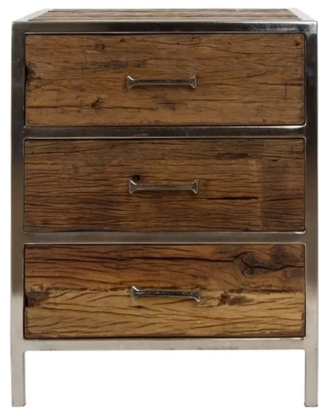 Casa Padrino comodino con 3 cassetti marrone / argento 45 x 40 x H. 60 cm - Mobili da Camera Saisonangebot