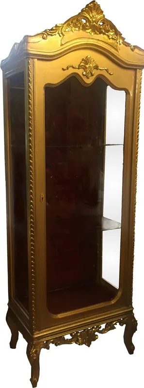 Top-Preis Vetrina Barocca Casa Padrino Oro / Bordeaux H 205 cm, L 70 cm - Vetrina - Armadio Vetrina Soggiorno - Sguardo Antico