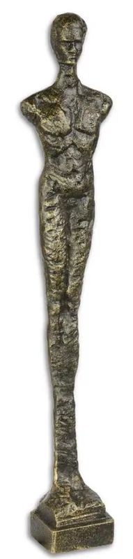 Ausverkauf Casa Padrino figurina in ghisa di design uomo in piedi in oro antico 8,1 x 5,4 x H. 43 cm - Figura Deco di Lusso