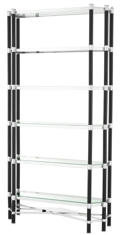 Casa Padrino cabinet mensola del salotto di lusso argento / nero 110 x 35 x H. 220 cm - Armadio del Soggiorno Neue Kollektion