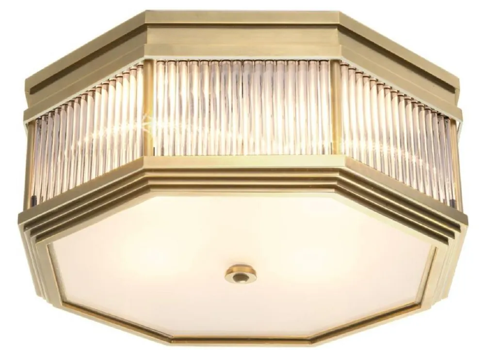 Ausverkauf Casa Padrino lampada di copertura di lusso ottone anticato 40,5 x 40,5 x H. 18 cm - Collezione di Lusso