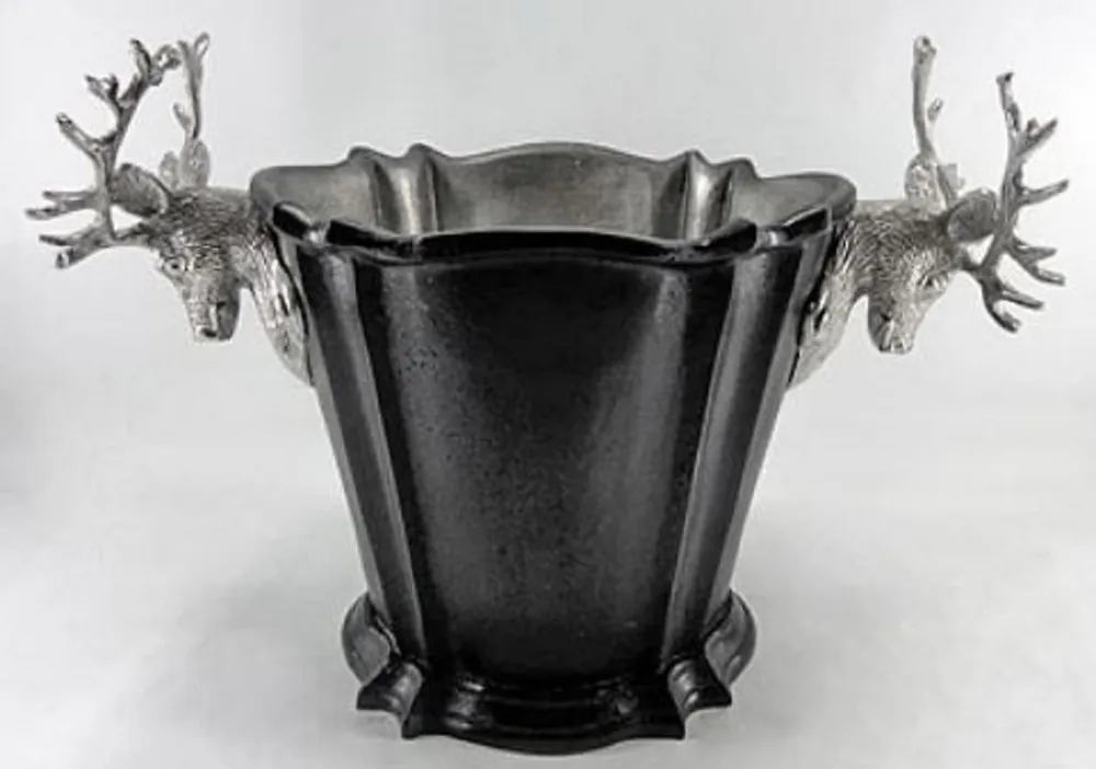 Schnäppchen Casa Padrino raffreddatore di vino in alluminio di lusso nero / argento Ø 24 x H. 24 cm - Accessori di Hotel e Ristoranti