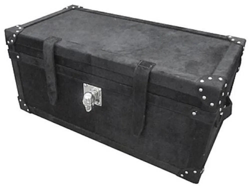 Zertifiziert Casa Padrino petto decorativo di lusso nero / argento 80 x 40 x H. 36 cm - Collezione di Lusso
