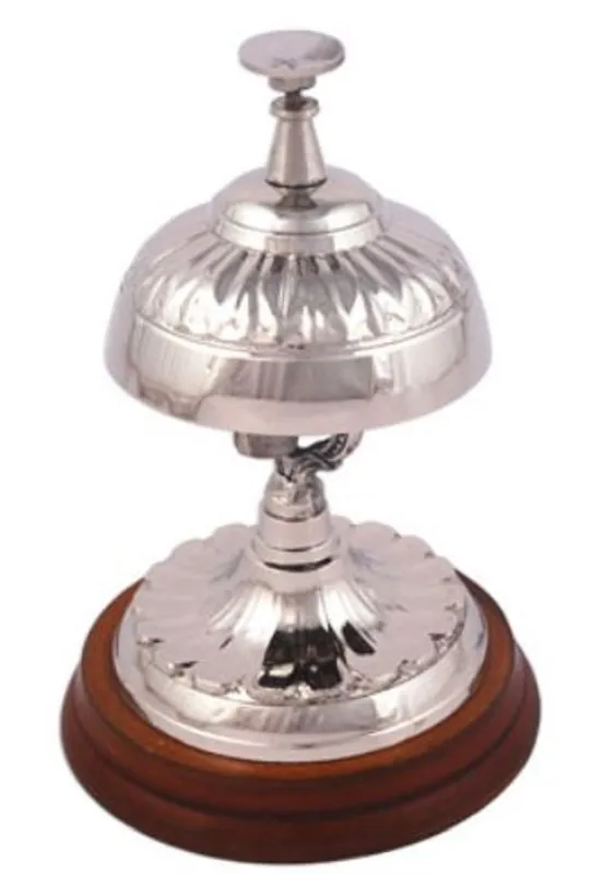 Mega-Angebot Casa Padrino Campanello da Tavolo di Lusso Argento / Marrone Ø 10 x H. 15 cm - Campana di Servizio - Accessori Hotel e Gastronomia