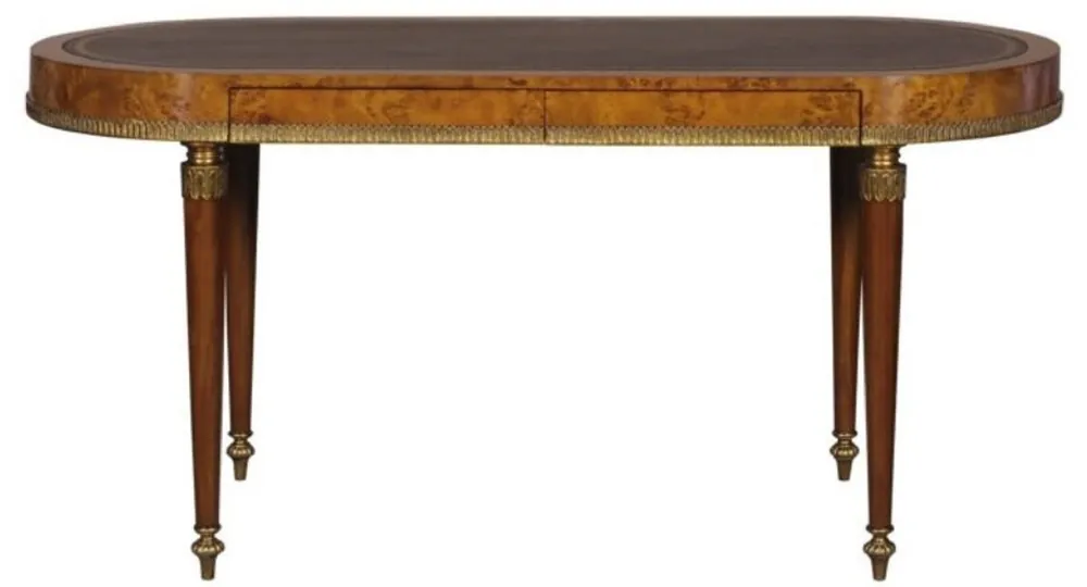 Neu Im Sortiment Casa Padrino scrivania Art Nouveau di lusso con 2 cassetti marrone chiaro / marrone 160 x 68 x H. 77 cm - Arredo Ufficio di Lusso