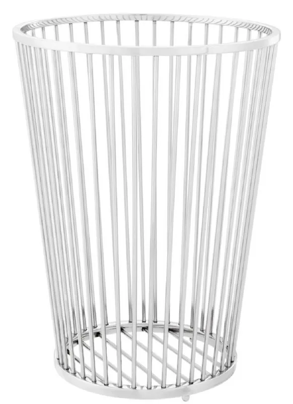 Begrenztes Angebot Casa Padrino cestino di vestiti di lusso in acciaio inossidabile argento Ø 30 x H. 40,5 cm - Accessori da Bagno di Lusso
