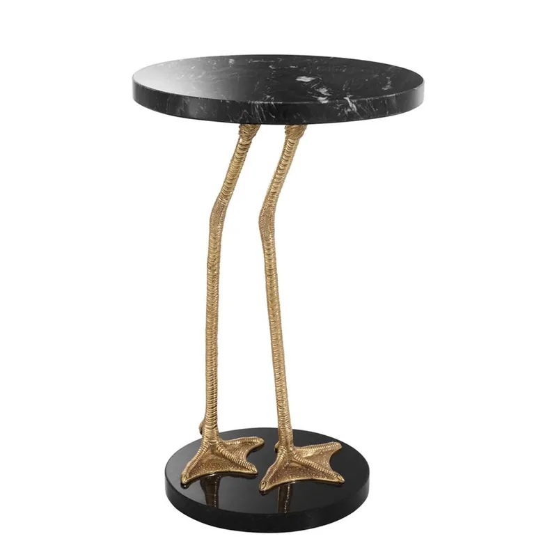 Top-Preis Tavolino da salotto di lusso Casa Padrino in ottone dorato con piano in marmo nero 41 x H. 62 cm - Edizione Limitata