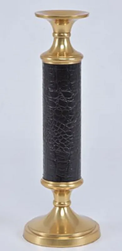 Casa Padrino portacandele di lusso ottone anticato / nero Ø 12 x H. 36 cm - Accessori Hotel e Ristoranti Direktkauf