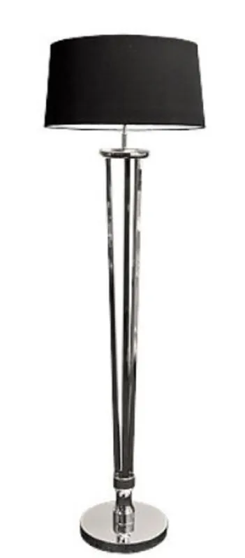 Top-Seller Casa Padrino lampada da terra di lusso argento / nero Ø 30 x H. 155 cm - Mobili per Soggiorno