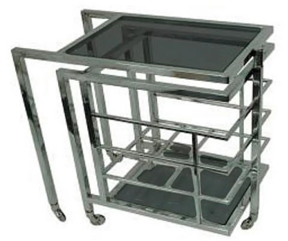 Casa Padrino carrello da portata di lusso argento / nero 72 x 42 x H. 77 cm - Carrello da Portata Ristorante Gastronomico dell'Hotel Super-Preis