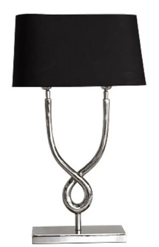 Neue Ware Casa Padrino lampada da tavolo di design argento / nero 31 x 13 x H. 55 cm - Lampada da Tavolo per Soggiorno di Lusso