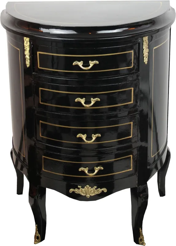Ausverkauf Comò barocco Casa Padrino Nero / Oro Larghezza 68 cm - Mobili in stile antico