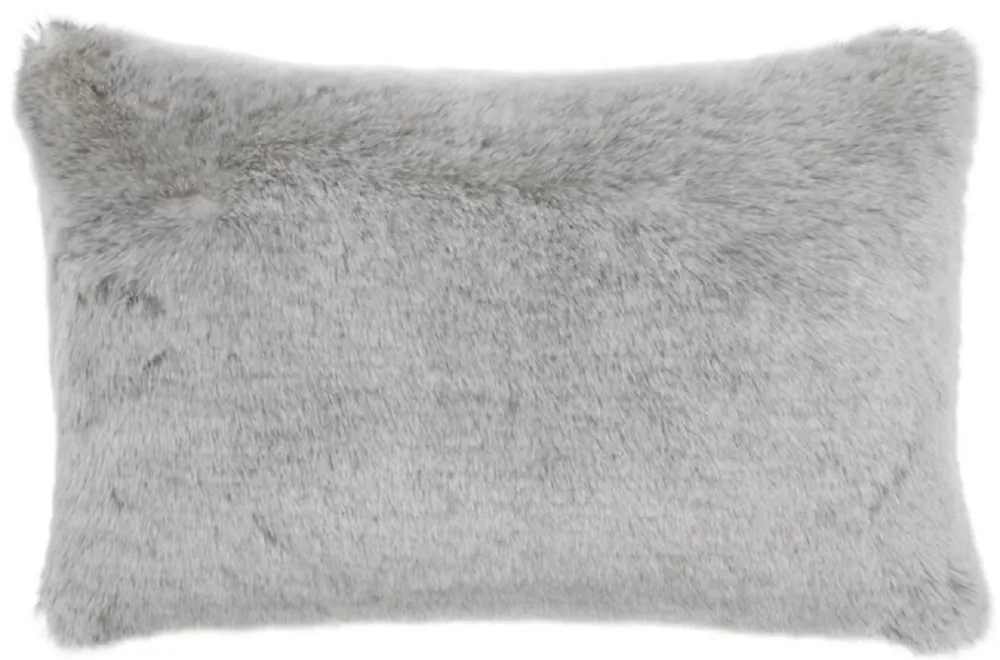 Must-Have Casa Padrino cuscino di lusso in pelliccia sintetica grigio chiaro 60 x 40 cm - Accessori Decorazione Soggiorno