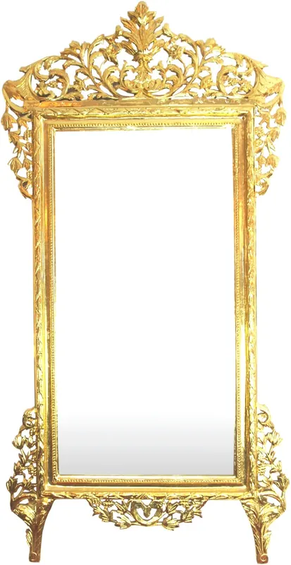 Solange Der Vorrat Reicht Enorme specchio barocco Casa Padrino oro 220 x 120 cm - Nobile e magnifico specchio a muro lucido oro