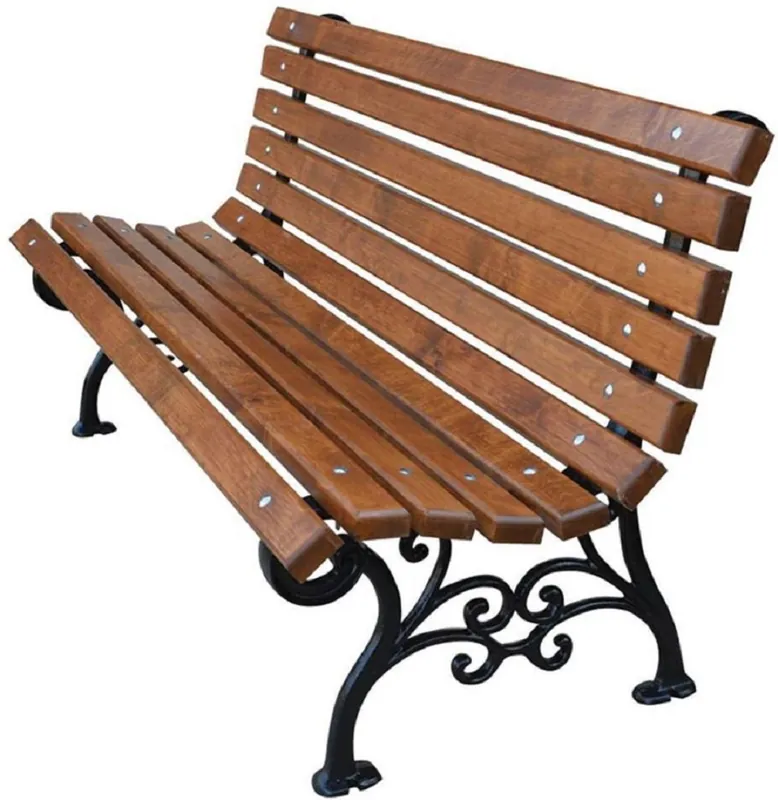 Casa Padrino Panca da Giardino Art Nouveau Marrone / Nero 180 x 42 x H. 73 cm - Banca del Sedile Panchina del Parco Panca di Legno - Mobili da Giardino Ausverkauf