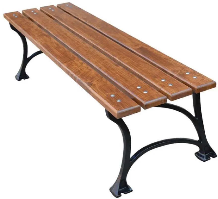 Casa Padrino Panca da Giardino Art Nouveau senza Schienale Marrone / Nero 180 x 43 x H. 42 cm - Banca del Sedile Panchina del Parco Panca di Legno - Mobili da Giardino Preisreduziert
