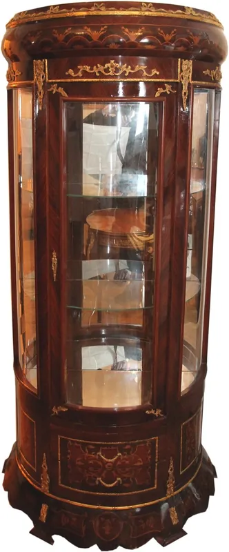Nur Für Kurze Zeit Vetrinetta Casa Padrino in mogano marrone - 88 x 48 x H 183 cm x vetrina - Soggiorno