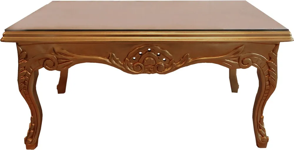 Tavolino da caffè barocca Casa Padrino Oro 100 x 70 cm - Salone Arredamento tavolo da salotto Nur Für Kurze Zeit