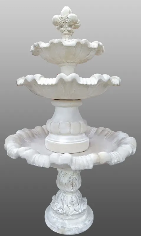 Casa Padrino Fontana da Giardino Barocco con Giglio Bianco Ø 130 x H. 209 cm - Magnifica Fontana in Stile Barocco Meistverkauft