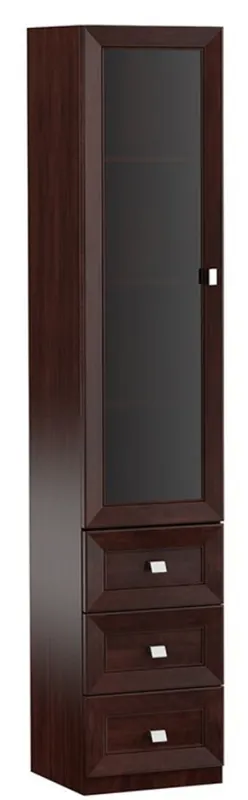 Top-Seller Casa Padrino Armadio del Soggiorno di Lusso con Anta in Vetro e 3 Cassetti Marrone Scuro / Argento 45,4 x 44,2 x H. 225,6 cm - Qualità di Lusso