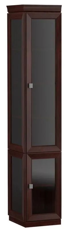 Angebot Casa Padrino Armadio del Soggiorno di Lusso Marrone Scuro / Grigio 45,4 x 44,2 x H. 225,6 cm - Vetrina con 2 Ante in Vetro