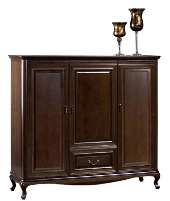 Rabatt Casa Padrino Armadio del Soggiorno Art Nouveau di Lusso con 3 Porte e Cassetto Marrone Scuro 148,3 x 45,7 x H. 133,2 cm - Arredo di Lusso