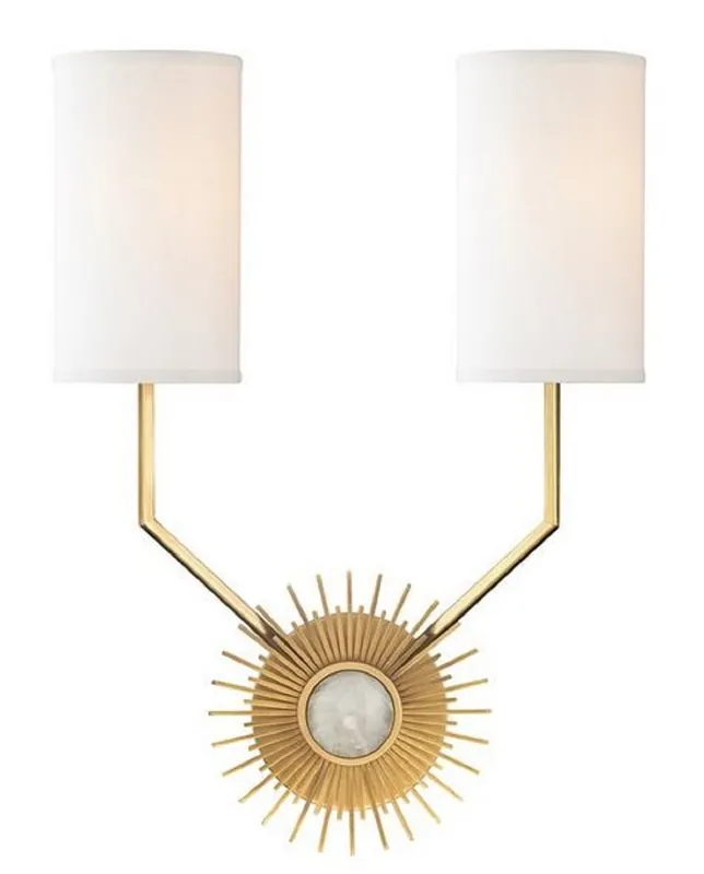 Casa Padrino Lampada da Parete Design Ottone Antico / Bianco 33,6 x 14,6 x H. 46,3 cm - Qualità di Lusso Angebot