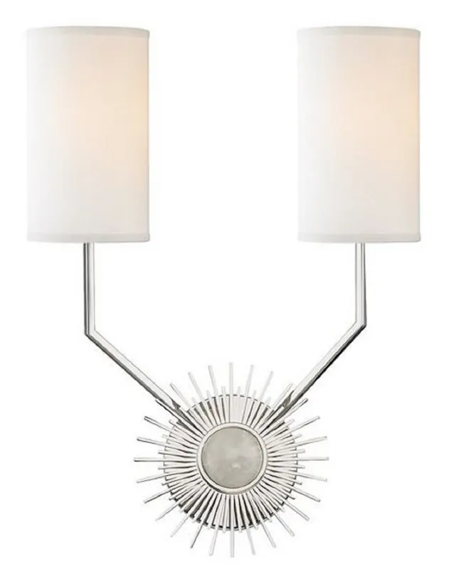 Wochenendangebot Casa Padrino Lampada da Parete Design Argento / Bianco 33,6 x 14,6 x H. 46,3 cm - Qualità di Lusso