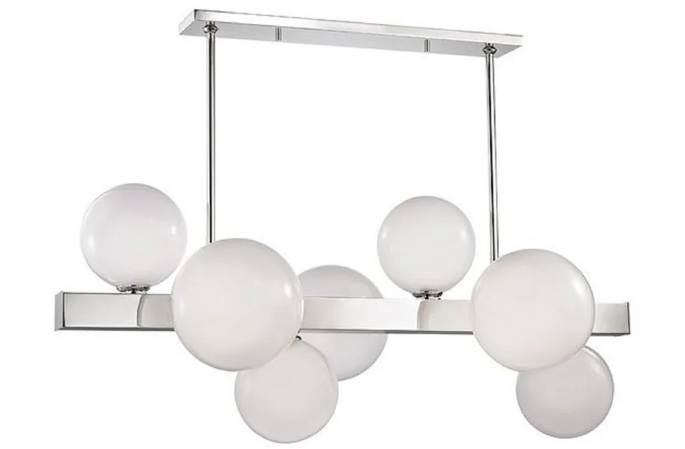 Casa Padrino lampada a sospensione a LED di lusso argento / bianco 110,5 x 54 x H. 47 cm - Collezione di Lusso Nur Für Kurze Zeit