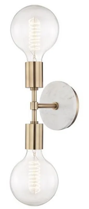 Casa Padrino lampada da parete doppia di lusso ottone antico / bianco 12,7 x 16,5 x H. 50,8 cm - Lampada da Parete per Hotel e Ristoranti Begrenztes Angebot