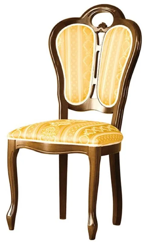 Casa Padrino Sedia da Pranzo Barocco di Lusso Marrone / Bianco / Oro 48 x 43 x H. 104,5 cm - Mobili da Sala Barocco Mega-Angebot