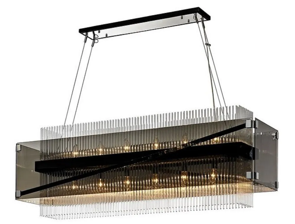 Sofort Bestellen Casa Padrino lampadario di lusso argento / bronzo scuro 126,4 x 31,8 x H. 44,5 cm - Qualità di Lusso