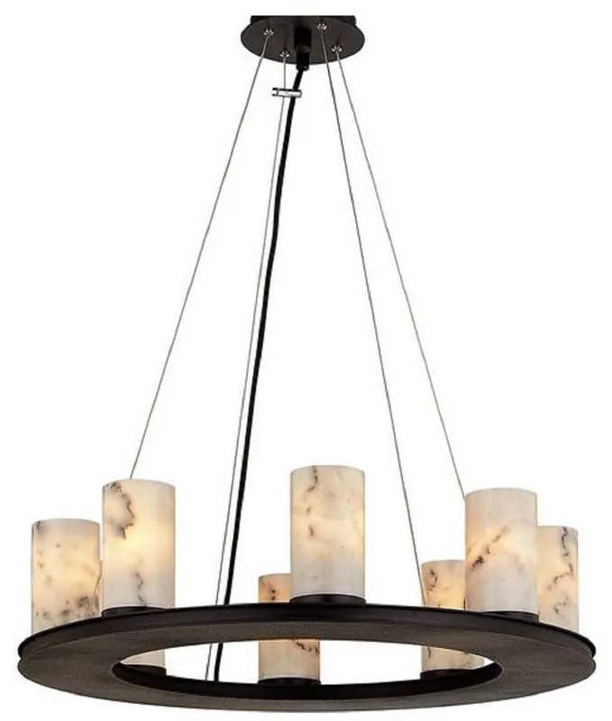 Top-Seller Casa Padrino lampada a sospensione di lusso nero / bianco Ø 63,5 x H. 19,1 cm - Lampada a Sospensione Rotonda con Paralume in Marmo