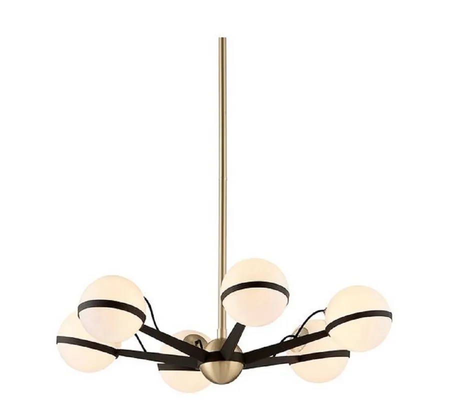 Casa Padrino Lampadario LED di Lusso Bronzo / Ottone / Bianco Ø 70,5 x H. 16,5 cm - Lampadario con Paralumi Sferici - Qualità di Lusso Sale