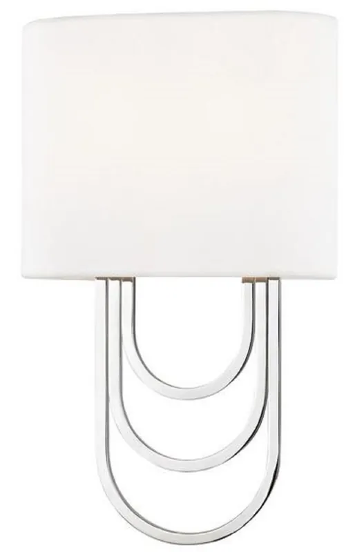 Preisreduziert Casa Padrino lampada da parete di lusso argento / bianco 20,3 x 9,5 x H. 34,3 cm - Lampada da Parete di Design con Paralume
