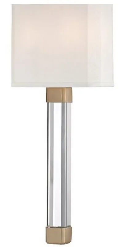 Top-Preis Casa Padrino lampada da parete di lusso ottone antico / bianco 22,9 x 10,2 x H. 54,6 cm - Applique Moderna con Paralume in Cristallo e Seta
