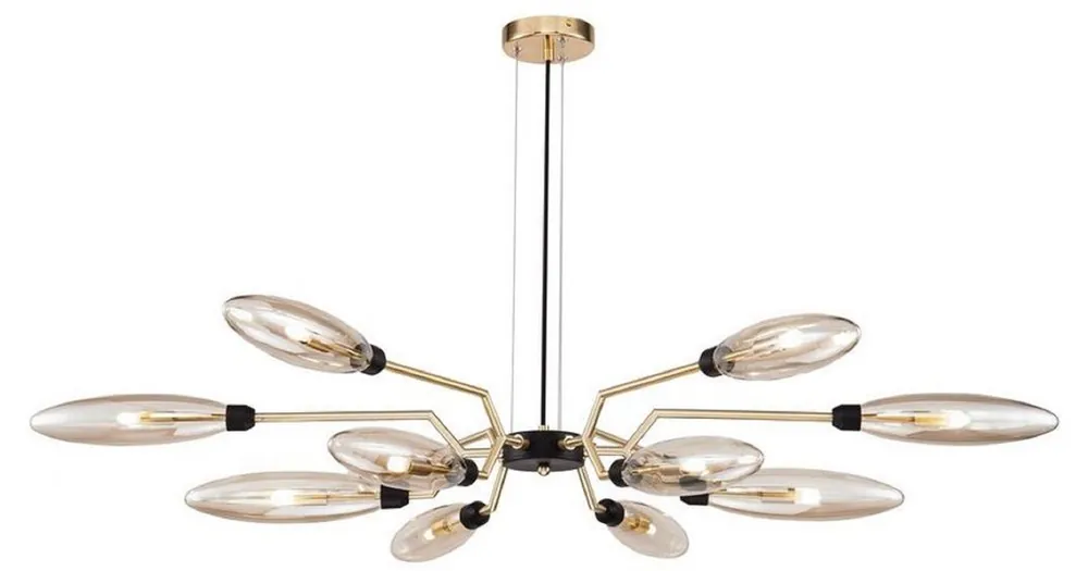 Casa Padrino lampada a sospensione di lusso oro opaco / nero Ø 127 x H. 17,5 cm - Lampada a Sospensione Moderna Geprüft