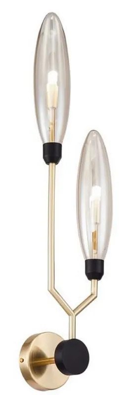 Abverkauf Casa Padrino lampada da parete di lusso oro opaco / nero 17,5 x 13,5 x H. 65 cm - Lampada da Parete Moderna