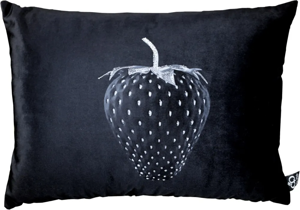 Garantierte Lieferung Cuscino decorativo di lusso per la casa Casa Padrino con strass bling bling nero / argento 35 x 55 cm - tessuto di velluto pregiato - accessori di decorazione di lusso