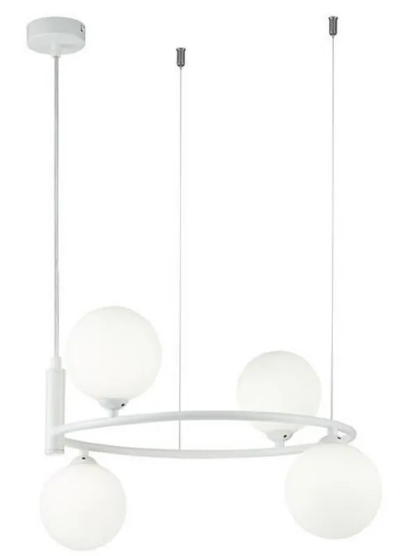 Meistverkauft Casa Padrino lampada a sospensione di lusso bianco / bianco Ø 39 x H. 28 cm - Lampada a Sospensione Moderna in Metallo Regolabile in Altezza con Paralumi Rotondi in Vetro