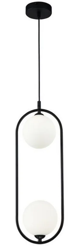 Casa Padrino lampada a sospensione di lusso nero / bianco 17 x 12 x H. 48 cm - Lampada a Sospensione Moderna Neu